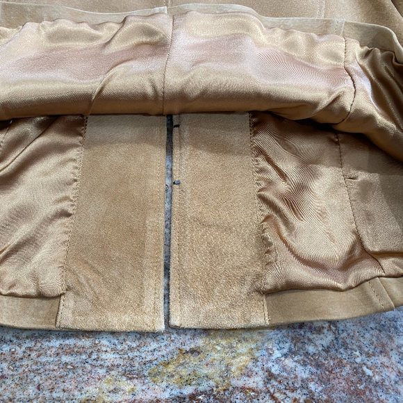 Bandolino Y2K tan embroidered 100% suede jacket - Picture 8 of 15